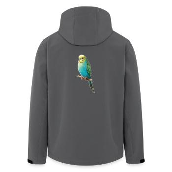 Wellensittich - Recycelte Männer Softshell-Jacke von Stanley/Stella - Anthrazit - Hinten - AI Model Male 185 light (185cm)