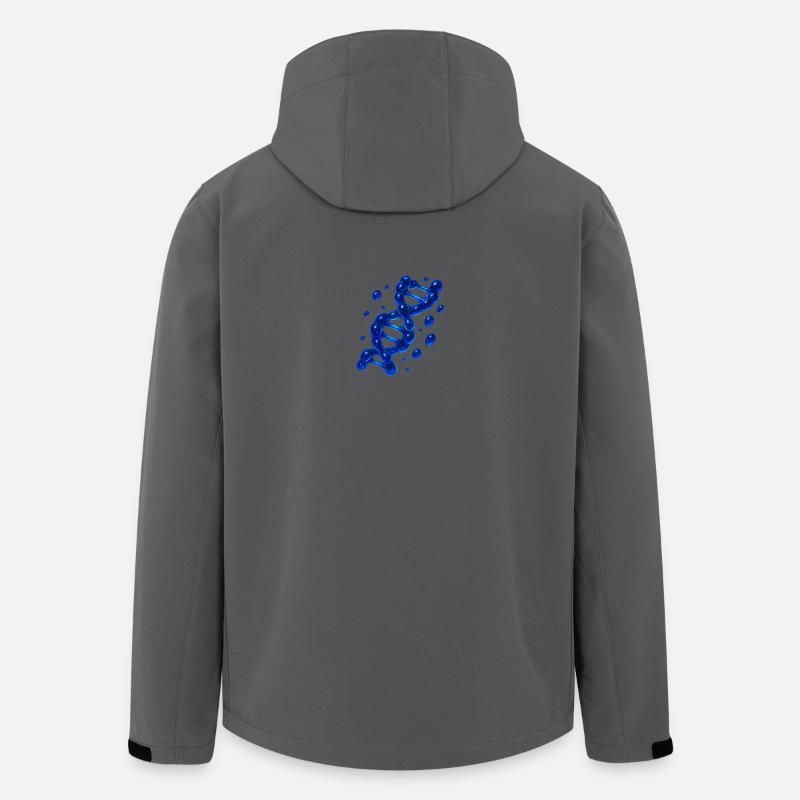 Molécule d’hélice d’ADN 3D Bleu - Veste softshell homme en polyester recyclé Stanley/Stella - charbon