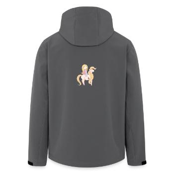 Pony Mädchen - Recycelte Männer Softshell-Jacke von Stanley/Stella - Anthrazit - Hinten - AI Model Male 185 light (185cm)