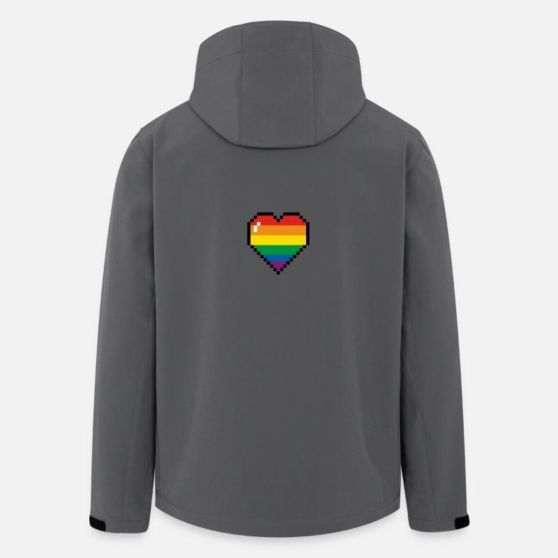 Regenbogenherz - Recycelte Männer Softshell-Jacke von Stanley/Stella - Anthrazit