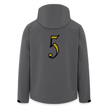 5. 5 ANS. 5e ANNIVERSAIRE. ANNIVERSAIRE 5 ANS - Veste softshell homme en polyester recyclé Stanley/Stella - charbon - Dos - AI Model Male 185 light (185cm)