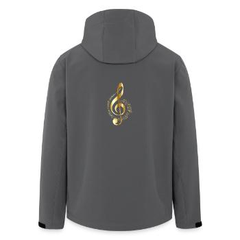 Notenschlüssel Gold - Recycelte Männer Softshell-Jacke von Stanley/Stella - Anthrazit - Hinten - AI Model Male 185 light (185cm)