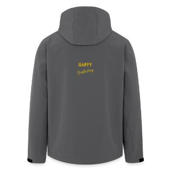 ALLES GUTE ZUM GEBURTSTAG, ALLES GUTE ZUM GEBURTSTAG, GEBURTSTAG, GEBURTSTAG - Recycelte Männer Softshell-Jacke von Stanley/Stella - Anthrazit - Hinten - AI Model Male 185 light (185cm)