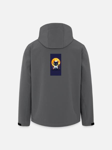 Moonlight Cat in Ghost Cloak - Men’s Recycled Softshell Jacket by Stanley/Stella - anthracite