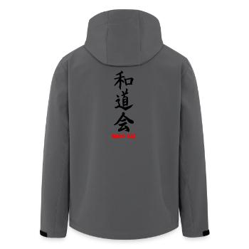 Wado kai schwarzes Kanji mit Text - Recycelte Männer Softshell-Jacke von Stanley/Stella - Anthrazit - Hinten - AI Model Male 185 light (185cm)