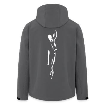 Pferdekopf Silhouette - Recycelte Männer Softshell-Jacke von Stanley/Stella - Anthrazit - Hinten - AI Model Male 185 light (185cm)