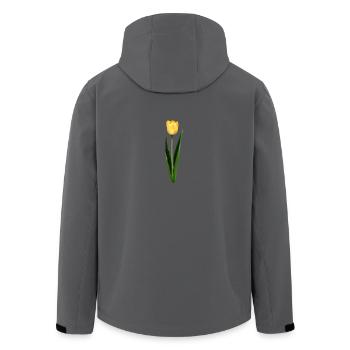 Gelbe Tulpe - Recycelte Männer Softshell-Jacke von Stanley/Stella - Anthrazit - Hinten - AI Model Male 185 light (185cm)