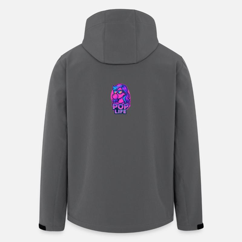 Retro Neon Mädchen Bubblegum Pop Design - Recycelte Männer Softshell-Jacke von Stanley/Stella - Anthrazit