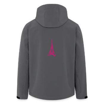 Rosa Eiffelturm - Recycelte Männer Softshell-Jacke von Stanley/Stella - Anthrazit - Hinten - AI Model Male 185 light (185cm)