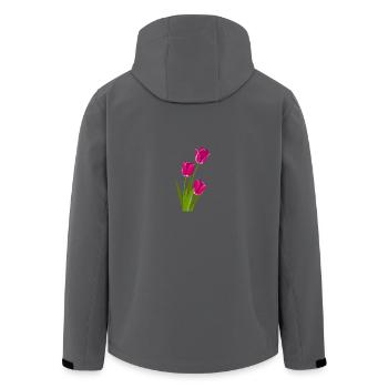 Tulpe Geschenk Geschenkidee - Recycelte Männer Softshell-Jacke von Stanley/Stella - Anthrazit - Hinten - AI Model Male 185 light (185cm)