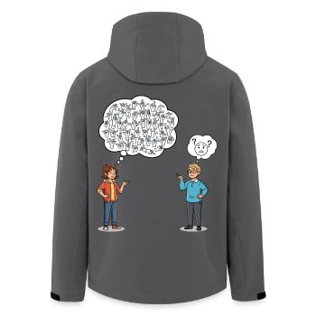 Zeichensprache: Missverständnisse inklusive ! - Recycelte Männer Softshell-Jacke von Stanley/Stella - Anthrazit - Hinten - AI Model Male 185 light (185cm)