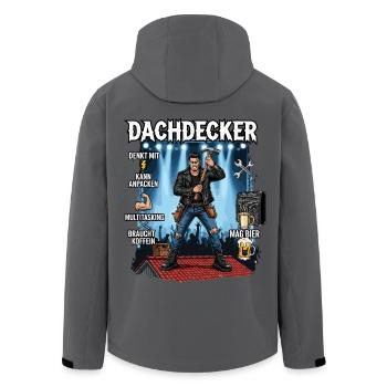 Der Dachdecker - Recycelte Männer Softshell-Jacke von Stanley/Stella - Anthrazit - Hinten - AI Model Male 185 light (185cm)