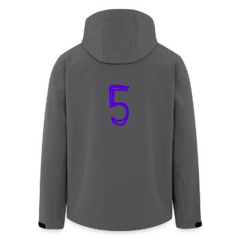 5 YEARS. 5TH ANNIVERSARY. BIRTHDAY 5 YEARS. 5 - Men’s Recycled Softshell Jacket by Stanley/Stella - anthracite - Back - AI Model Male 185 light (185cm)