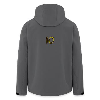 10. 10 ANS. 10e ANNIVERSAIRE. ANNIVERSAIRE 10 ANS. - Veste softshell homme en polyester recyclé Stanley/Stella - charbon - Dos - AI Model Male 185 light (185cm)