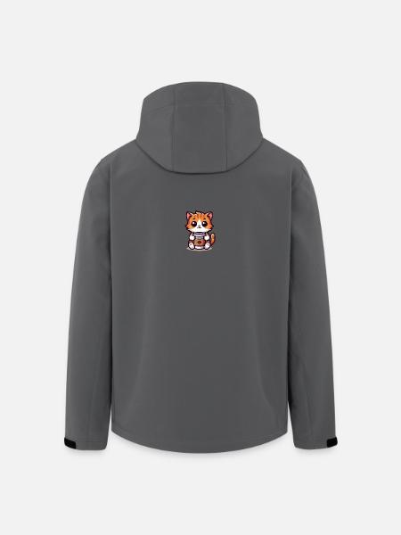 Cat with Coffee Mug 3 - Men’s Recycled Softshell Jacket by Stanley/Stella - anthracite