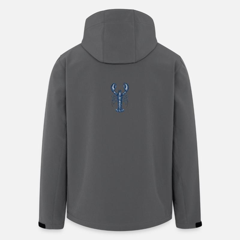Detaillierte blaue Hummer-Illustration - Recycelte Männer Softshell-Jacke von Stanley/Stella - Anthrazit