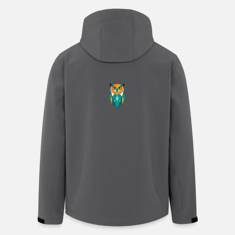 Geometrische Eule - Recycelte Männer Softshell-Jacke von Stanley/Stella - Anthrazit