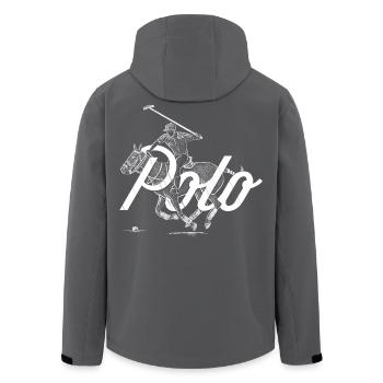Polo Classic – Reiter trifft Stil - Recycelte Männer Softshell-Jacke von Stanley/Stella - Anthrazit - Hinten - AI Model Male 185 light (185cm)