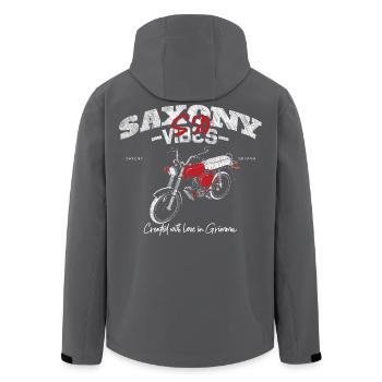 Saxony Vibes - Grimma Vibes - S50 - S51 - Simson - Recycelte Männer Softshell-Jacke von Stanley/Stella - Anthrazit - Hinten - AI Model Male 185 light (185cm)