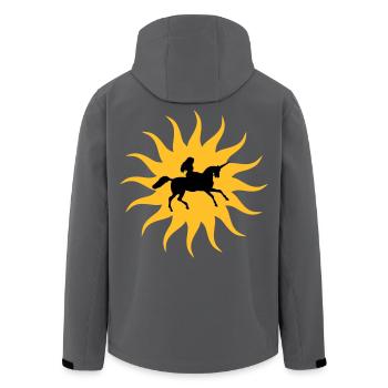 Sun with Unicorn - Men’s Recycled Softshell Jacket by Stanley/Stella - anthracite - Back - AI Model Male 185 light (185cm)