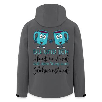Glühwein - Du und Ich Hand in Hand Glühweinstand  - Recycelte Männer Softshell-Jacke von Stanley/Stella - Anthrazit - Hinten - AI Model Male 185 light (185cm)