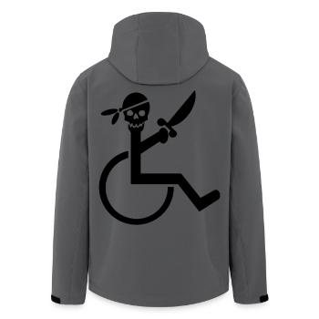 Rollstuhl-Pirat # - Recycelte Männer Softshell-Jacke von Stanley/Stella - Anthrazit - Hinten - AI Model Male 185 light (185cm)