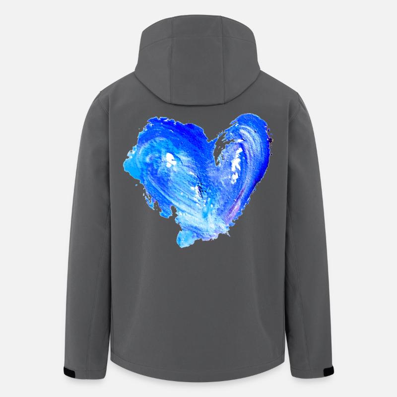 Blaues Wasserherz - Recycelte Männer Softshell-Jacke von Stanley/Stella - Anthrazit