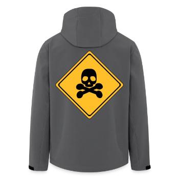 Gefahren-Warnschild # - Recycelte Männer Softshell-Jacke von Stanley/Stella - Anthrazit - Hinten - AI Model Male 185 light (185cm)
