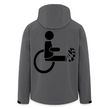 Wheelchair user with leg in plaster # - Men’s Recycled Softshell Jacket by Stanley/Stella - anthracite - Back - AI Model Male 185 light (185cm)