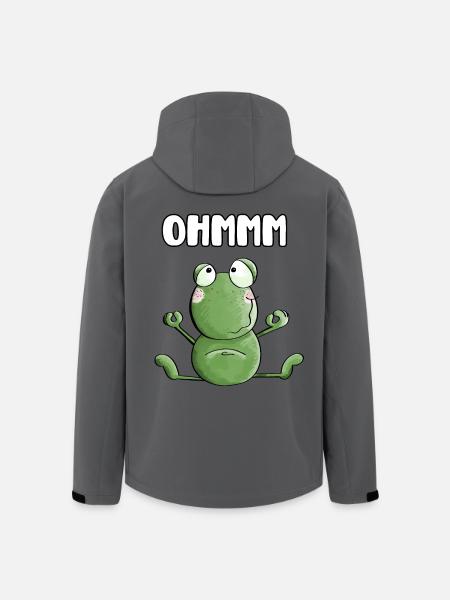 Ohmmm Frog - Frogs - Toad - Yoga - Fitness - Men’s Recycled Softshell Jacket by Stanley/Stella - anthracite