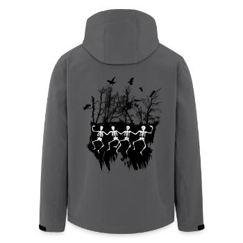 Dancing Skeleton Illustration Black & White - Men’s Recycled Softshell Jacket by Stanley/Stella - anthracite - Back - AI Model Male 185 light (185cm)