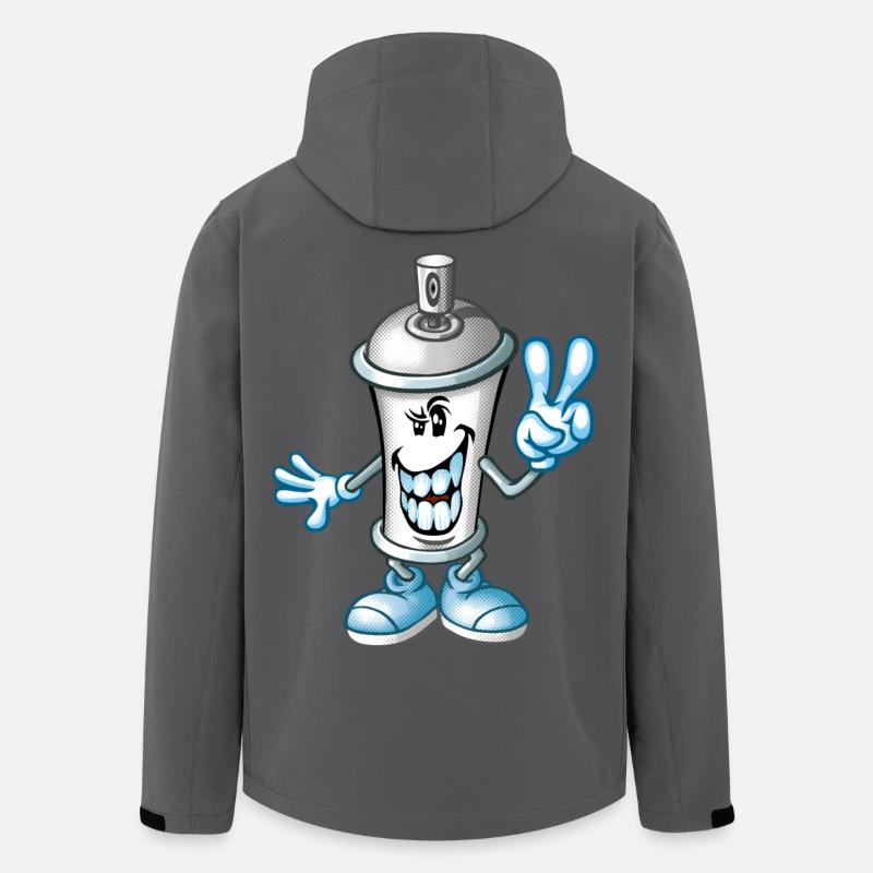 Sprühfarbe Karikatur - Recycelte Männer Softshell-Jacke von Stanley/Stella - Anthrazit