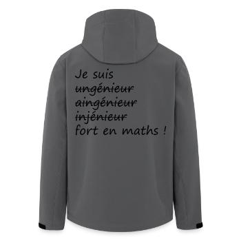 Je suis fort en maths - Veste softshell homme en polyester recyclé Stanley/Stella - charbon - Dos - AI Model Male 185 light (185cm)