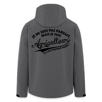 Parfait Agriculteur - Veste softshell homme en polyester recyclé Stanley/Stella - charbon - Dos - AI Model Male 185 light (185cm)