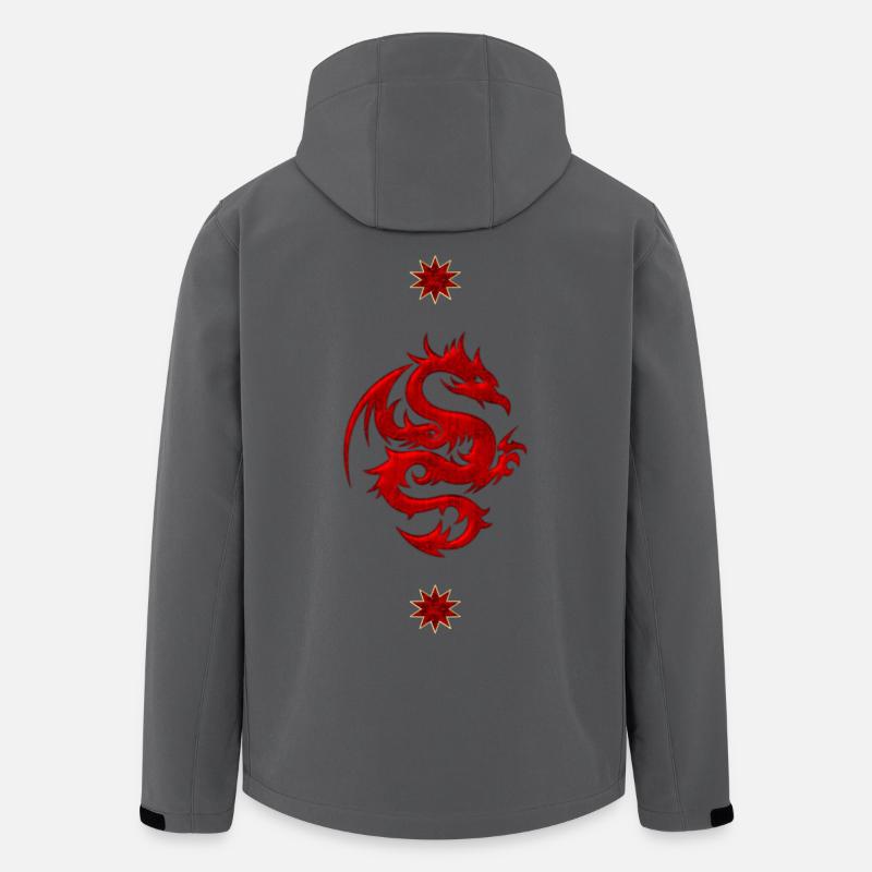 Ehrfürchtiger roter chinesischer Drache - Recycelte Männer Softshell-Jacke von Stanley/Stella - Anthrazit