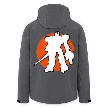 Manga-Bot vor Japan Sonne - Recycelte Männer Softshell-Jacke von Stanley/Stella - Anthrazit - Hinten - AI Model Male 185 light (185cm)