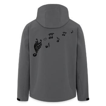 Große Musiknote mit Flügeln und Herz. - Recycelte Männer Softshell-Jacke von Stanley/Stella - Anthrazit - Hinten - AI Model Male 185 light (185cm)