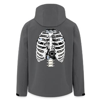 Mechanic Car Love Skeleton Engine Mechanics - Men’s Recycled Softshell Jacket by Stanley/Stella - anthracite - Back - AI Model Male 185 light (185cm)