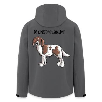 Süßer Münsterländer - Recycelte Männer Softshell-Jacke von Stanley/Stella - Anthrazit - Hinten - AI Model Male 185 light (185cm)