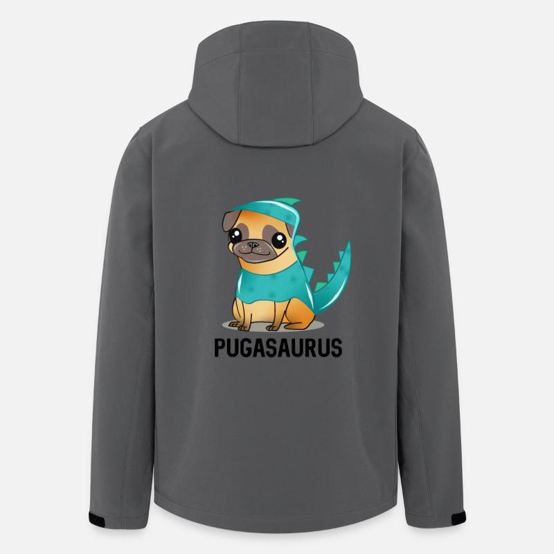 Mops-Dinosaurier-Kostüm Kawaii Cartoon - Recycelte Männer Softshell-Jacke von Stanley/Stella - Anthrazit