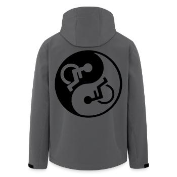Rollstuhl Yin und Yang Symbol Bild # - Recycelte Männer Softshell-Jacke von Stanley/Stella - Anthrazit - Hinten - AI Model Male 185 light (185cm)