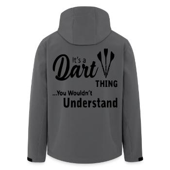 Lustiger Dart Spruch Dartscheibe Darten Geschenk - Recycelte Männer Softshell-Jacke von Stanley/Stella - Anthrazit - Hinten - AI Model Male 185 light (185cm)
