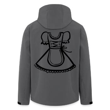 Dirndl – Schwarz-Weiß-Zeichnung – einfärbbar - Recycelte Männer Softshell-Jacke von Stanley/Stella - Anthrazit - Hinten - AI Model Male 185 light (185cm)
