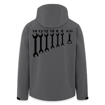 Clés, mécanicien, petits boulots, bricoleur * - Veste softshell homme en polyester recyclé Stanley/Stella - charbon - Dos - AI Model Male 185 light (185cm)
