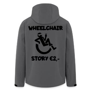 Histoire en fauteuil roulant pour seulement 2 euros # - Veste softshell homme en polyester recyclé Stanley/Stella - charbon - Dos - AI Model Male 185 light (185cm)
