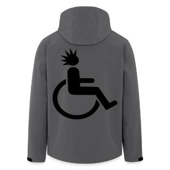 Rollstuhlfahrer mit Punk-Frisur # - Recycelte Männer Softshell-Jacke von Stanley/Stella - Anthrazit - Hinten - AI Model Male 185 light (185cm)