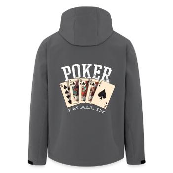 Poker Royal Flush Kartenspiel - Recycelte Männer Softshell-Jacke von Stanley/Stella - Anthrazit - Hinten - AI Model Male 185 light (185cm)