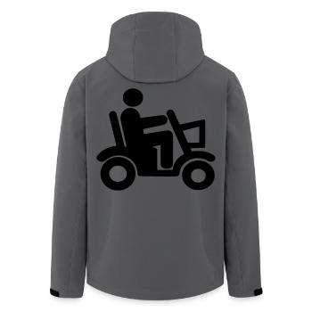 Mobility Scooter, Wheelchair, Roller, Disabled # - Men’s Recycled Softshell Jacket by Stanley/Stella - anthracite - Back - AI Model Male 185 light (185cm)