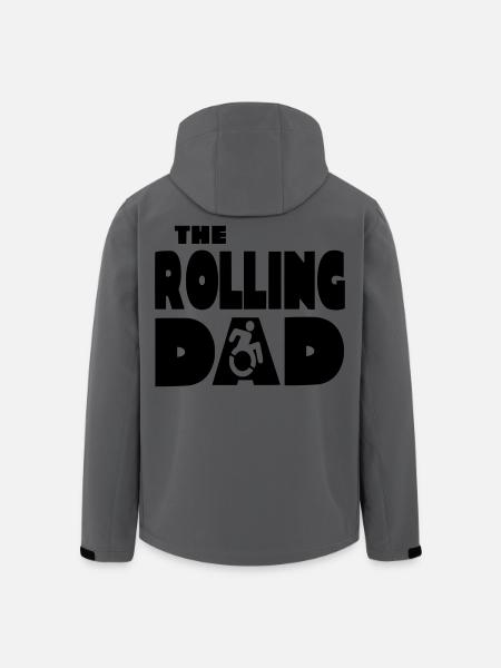 Der rollende Vater im Rollstuhl, Vater # - Recycelte Männer Softshell-Jacke von Stanley/Stella - Anthrazit