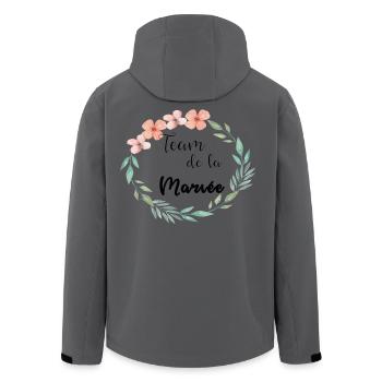 team der braut blumen blumen blätter - Recycelte Männer Softshell-Jacke von Stanley/Stella - Anthrazit - Hinten - AI Model Male 185 light (185cm)